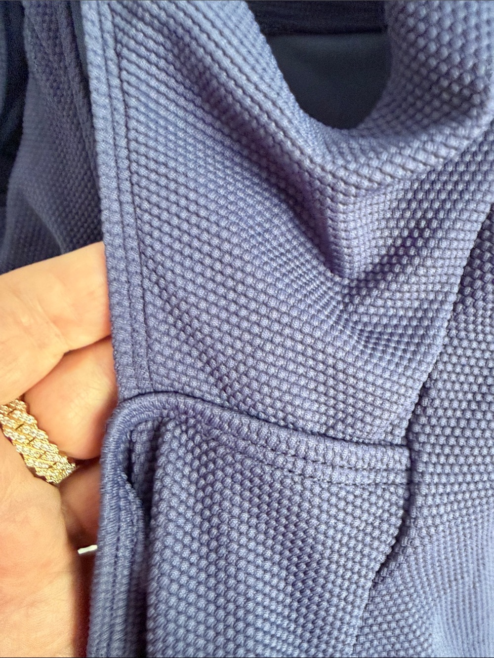 Plunge One-Piece Swimsuit in Dusty Blue XL - Picture 4 of 8